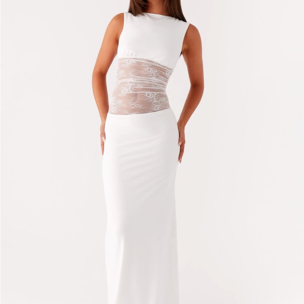Peppermayo White Lace Maxi Dress